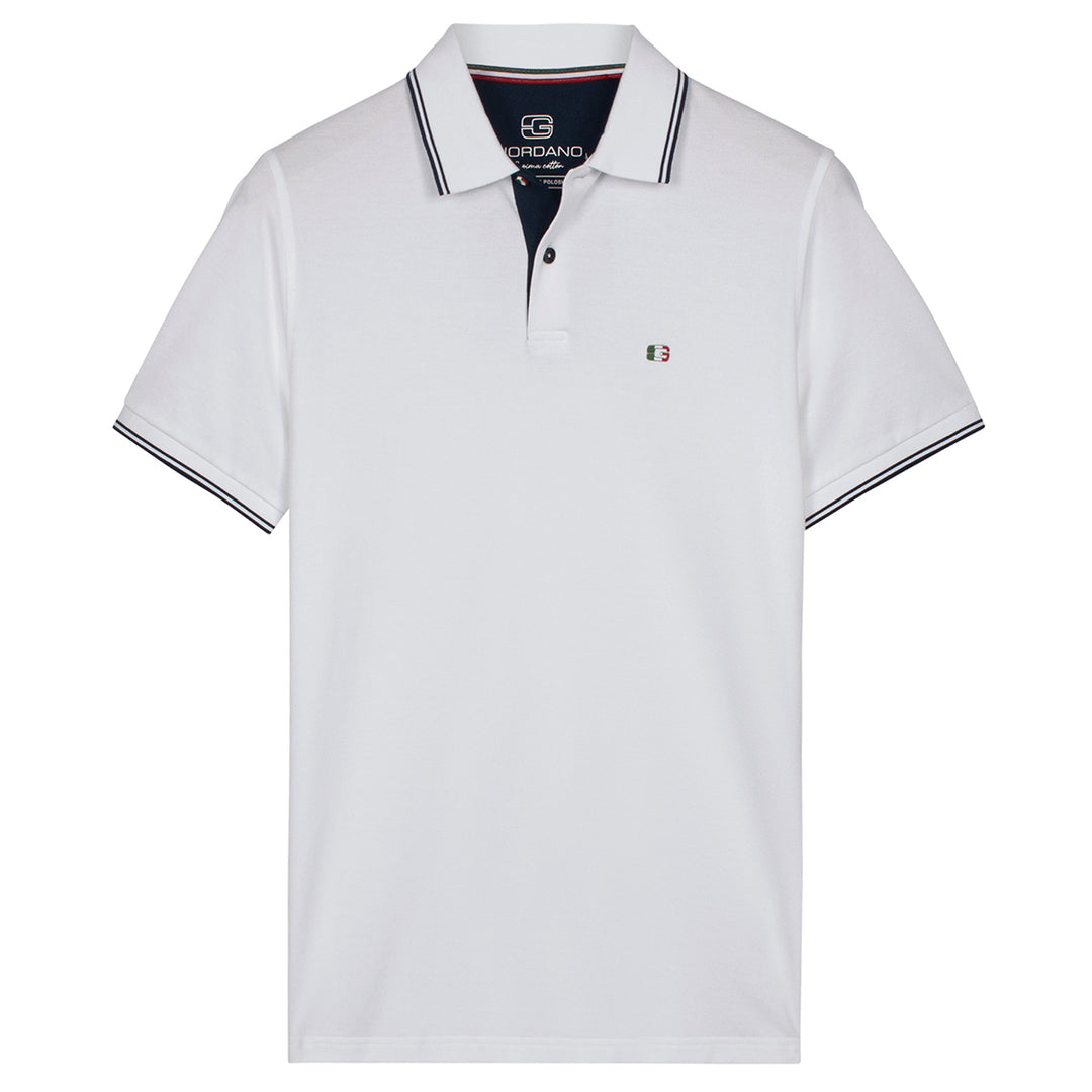 Giordano Polo Shirt 616587 Nico Signature Cotton Pique - Bright White 10