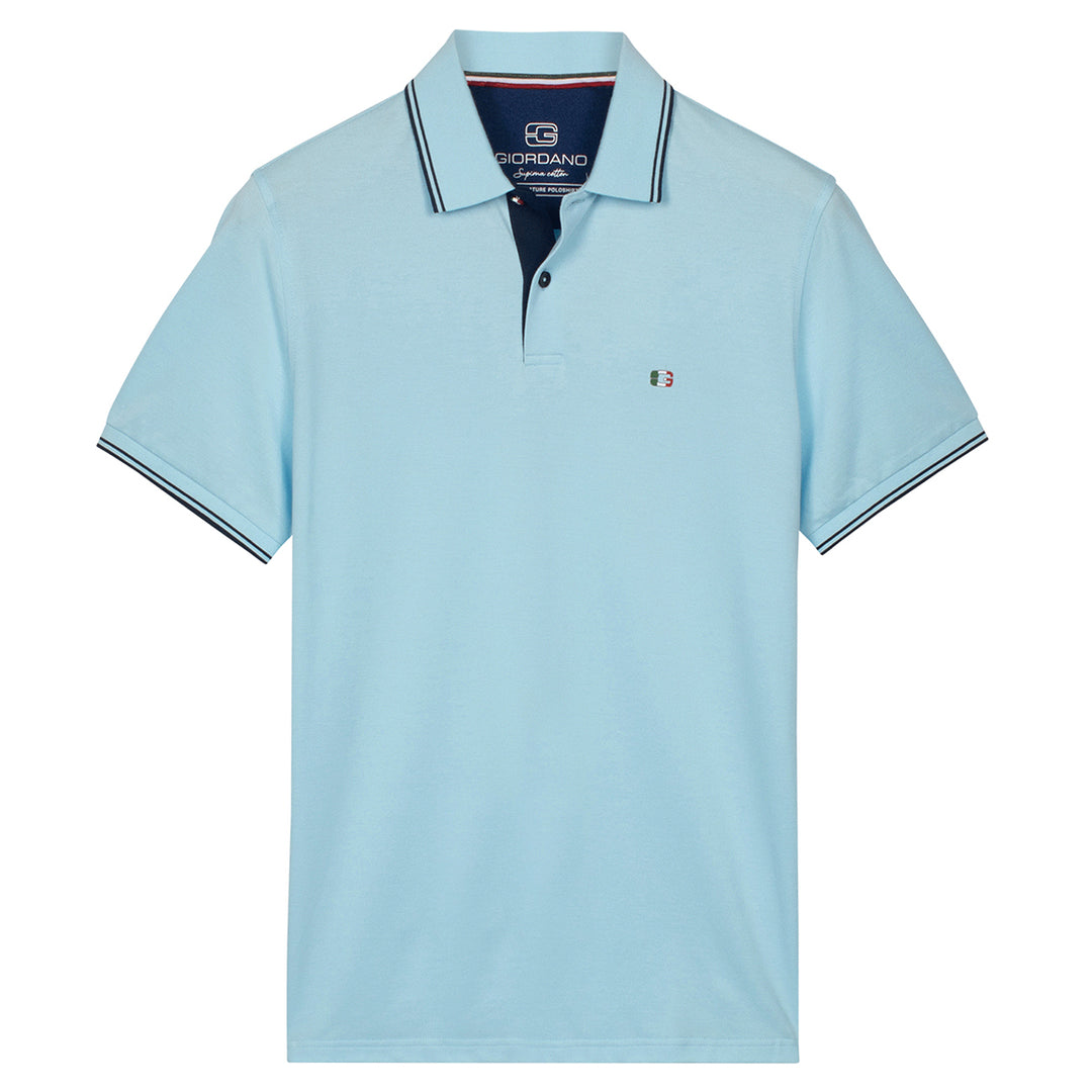Giordano Polo Shirt 616587 Nico Signature Cotton Pique - Skyway Blue 65