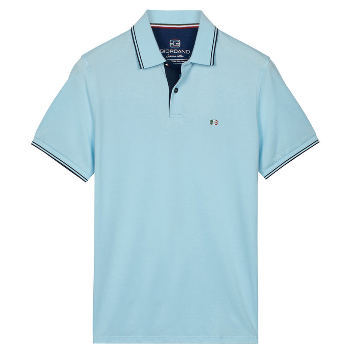 Giordano Polo Shirt 616587 Nico Signature Cotton Pique - Skyway Blue 65
