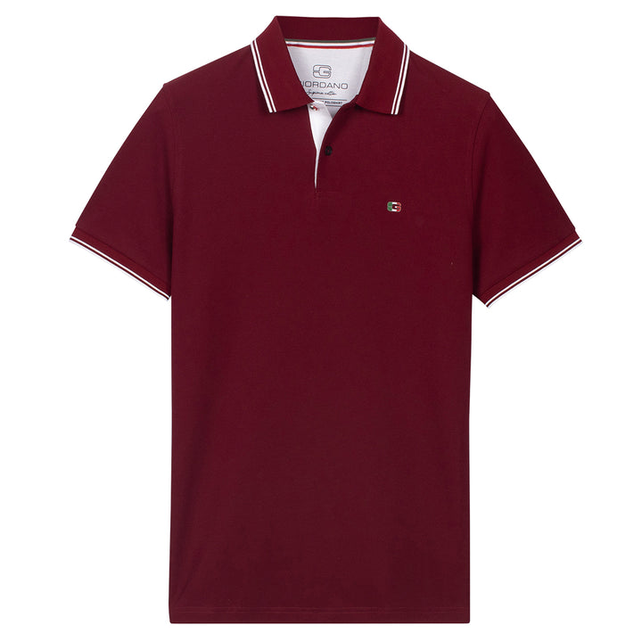 Giordano Polo Shirt 616587 Nico Signature Cotton Pique - Dark Red 30