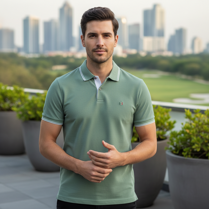 Giordano Polo Shirt 616587 Nico Signature Cotton Pique - Green Bay 72