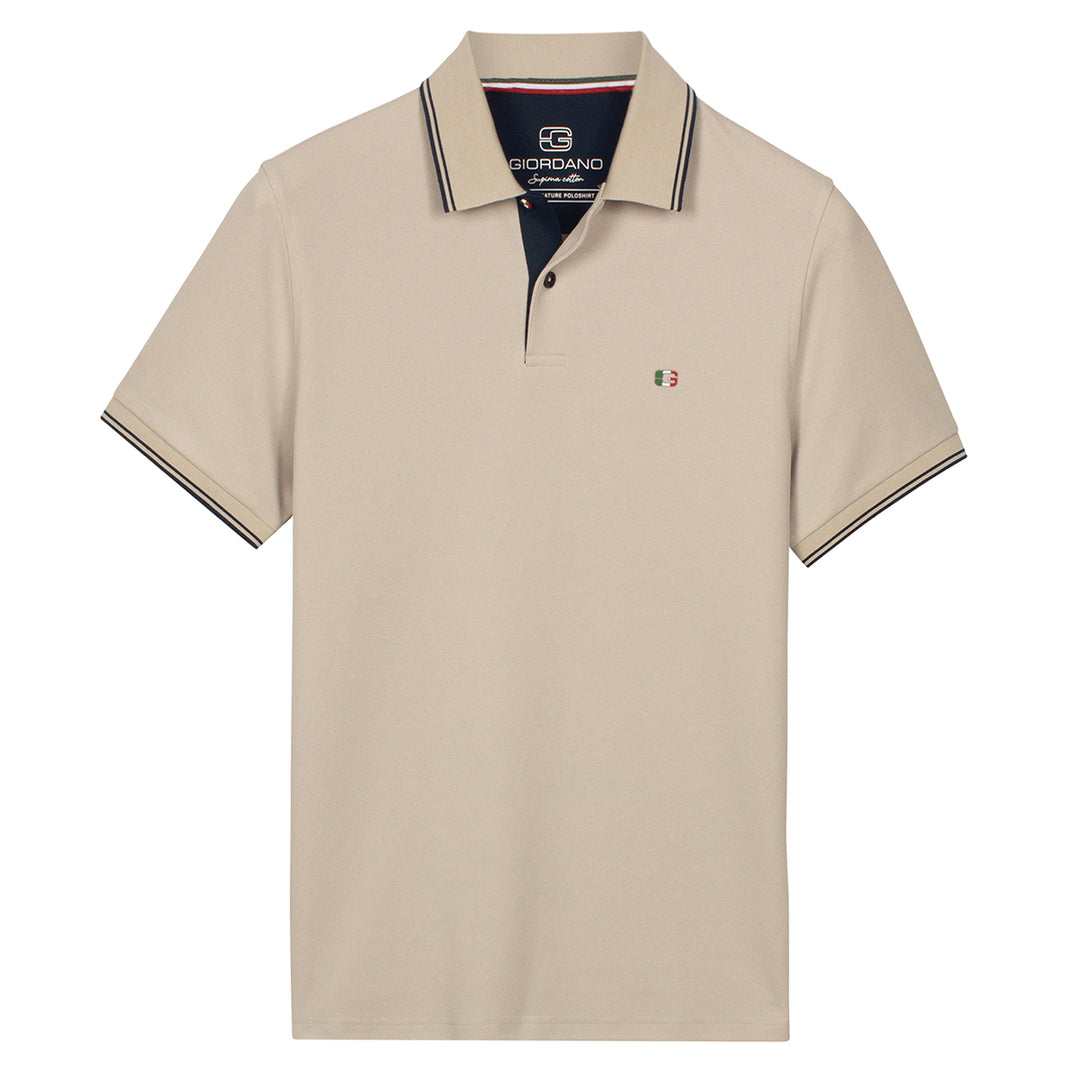 Giordano Polo Shirt 616587 Nico Signature Cotton Pique - Oyster Grey 81