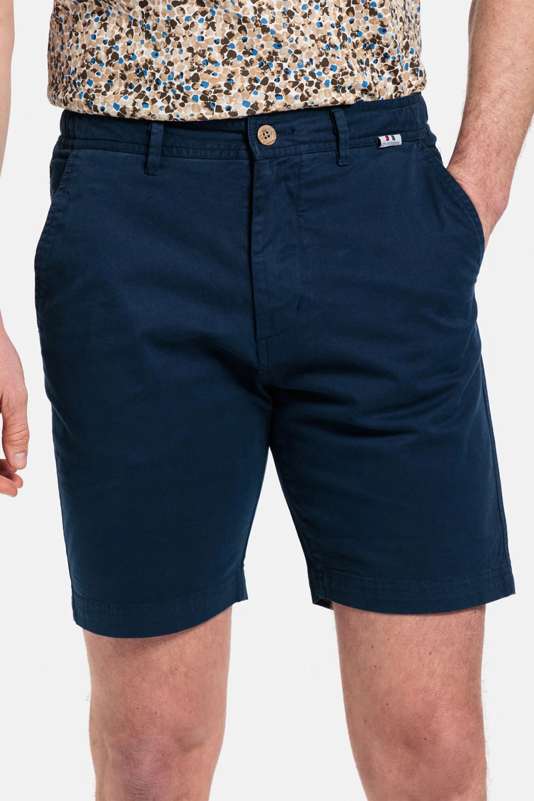 Giordano Porter 411117 69 Dark Navy Elastic Waist Cotton Shorts