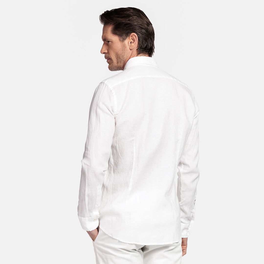 Giordano Shirt 617810 Row Cutaway Long Sleeve Linen - Bright White 10