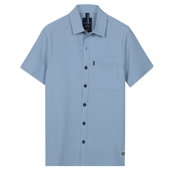 Giordano Short Sleeve Shirt 616005 Puglia Seersucker - Angel Falls Blue 61