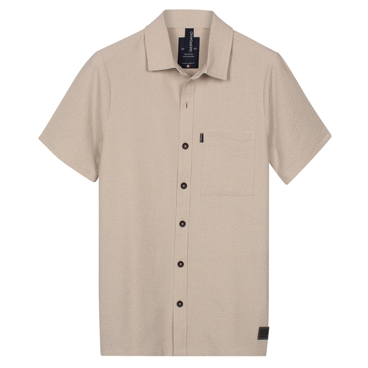 Giordano Short Sleeve Shirt 616005 Puglia Seersucker - Oyster Grey 81