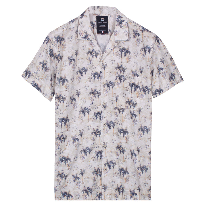 Giordano Short Sleeve Shirt 616873 Capri Palm Tree Print - Navy 60