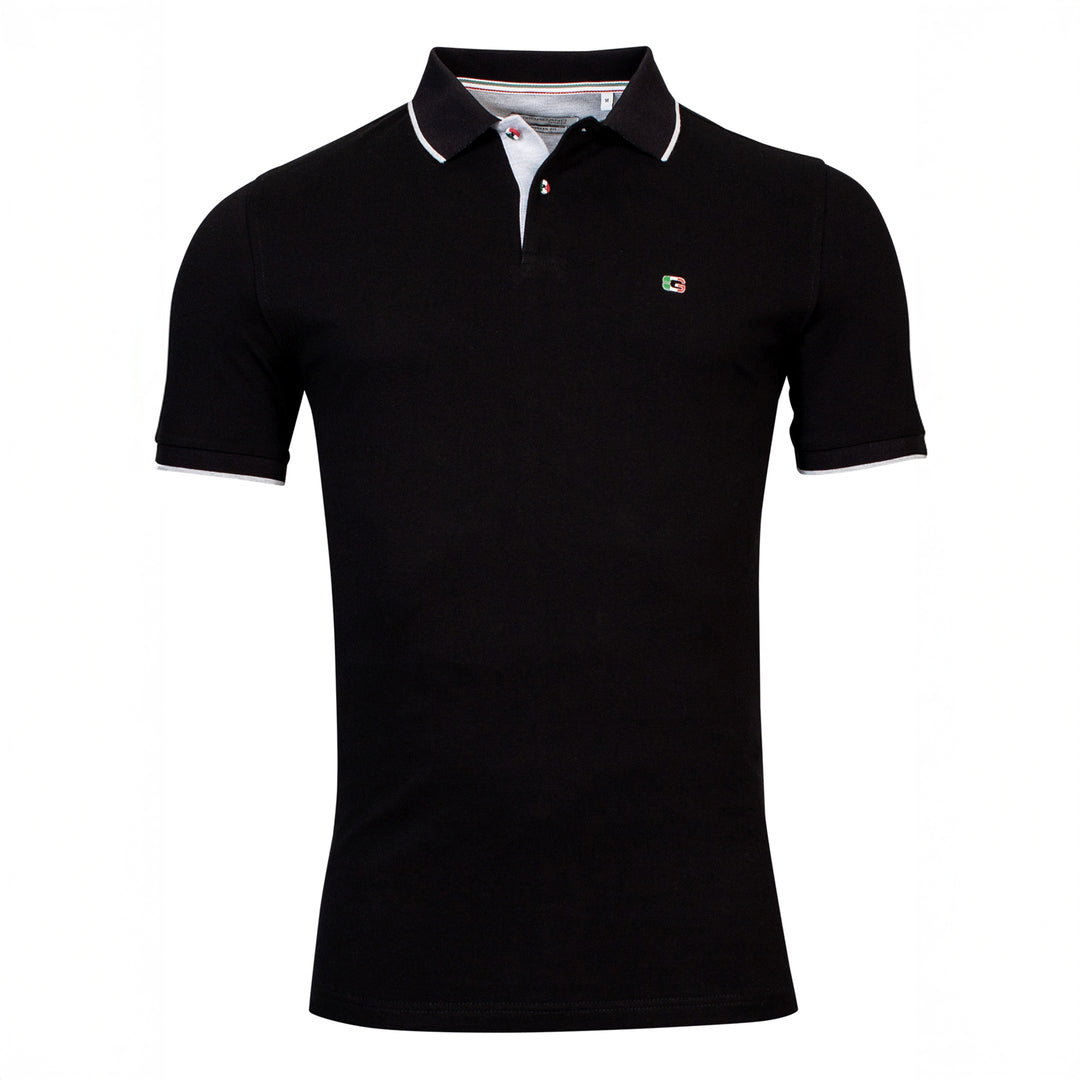 Girodano 516587 90 Black PNico Pique Polo Shirt