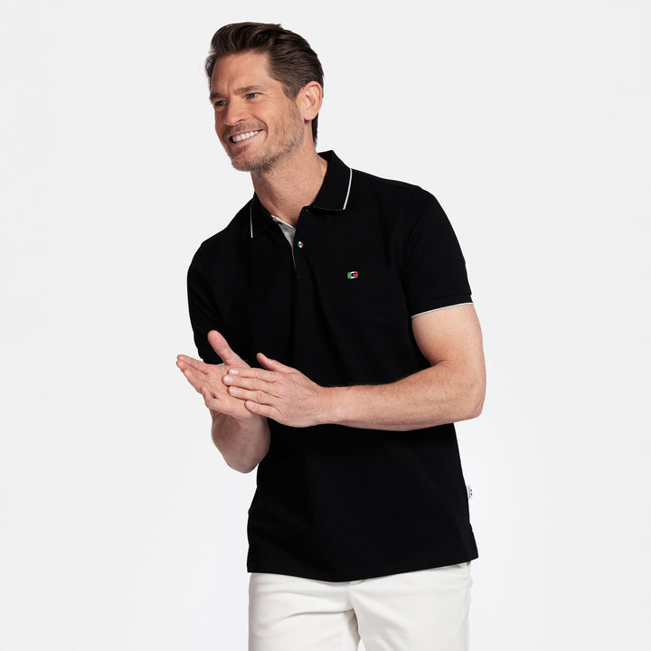 Girodano 516587 90 Black PNico Pique Polo Shirt