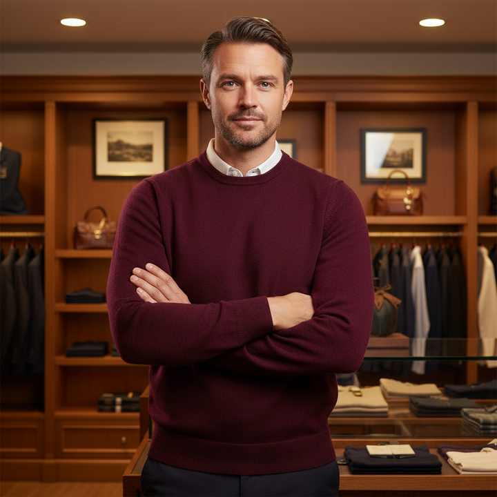 Glenmuir g. Morar Bordeaux Crew Neck Lambswool Jumper (31)
