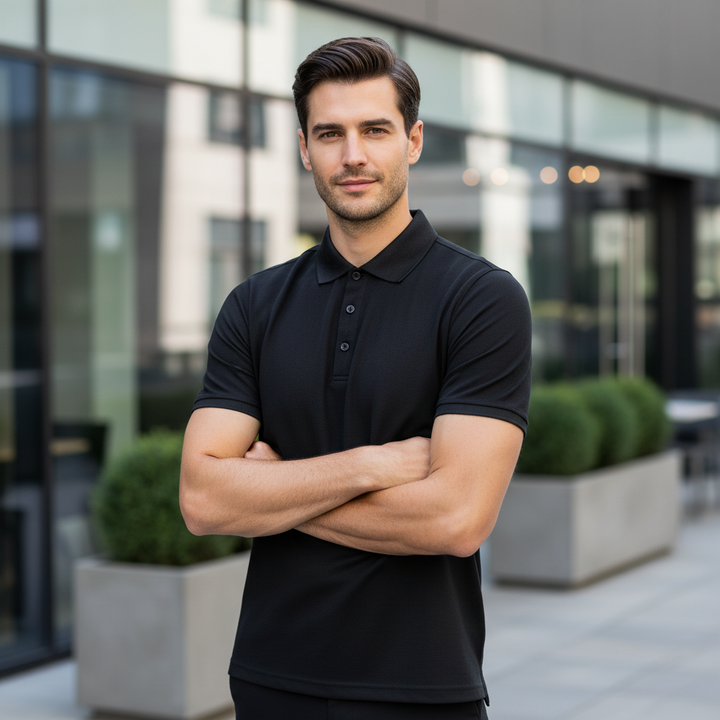 Glenmuir g.Deacon Black Pique Polo Shirt MSP7373-DEAC