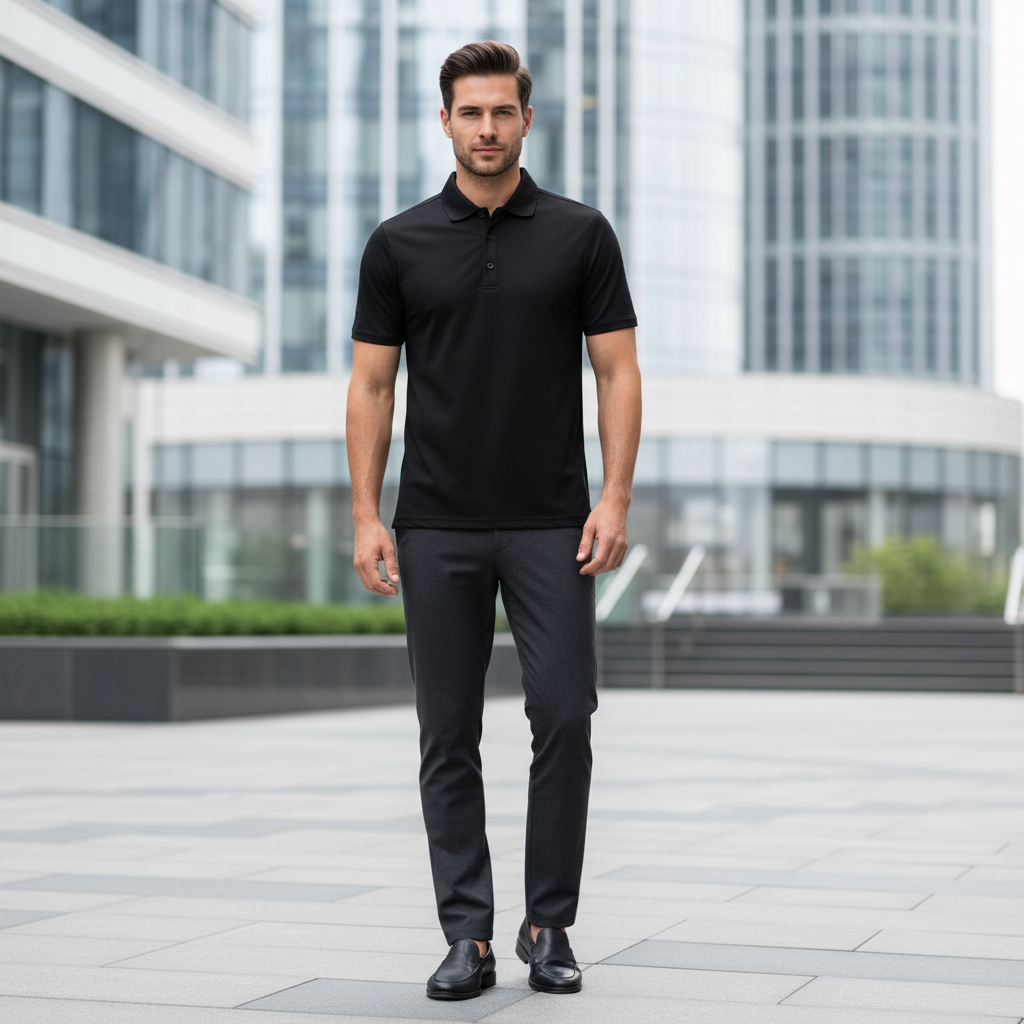 Glenmuir g.Deacon Black Pique Polo Shirt MSP7373-DEAC