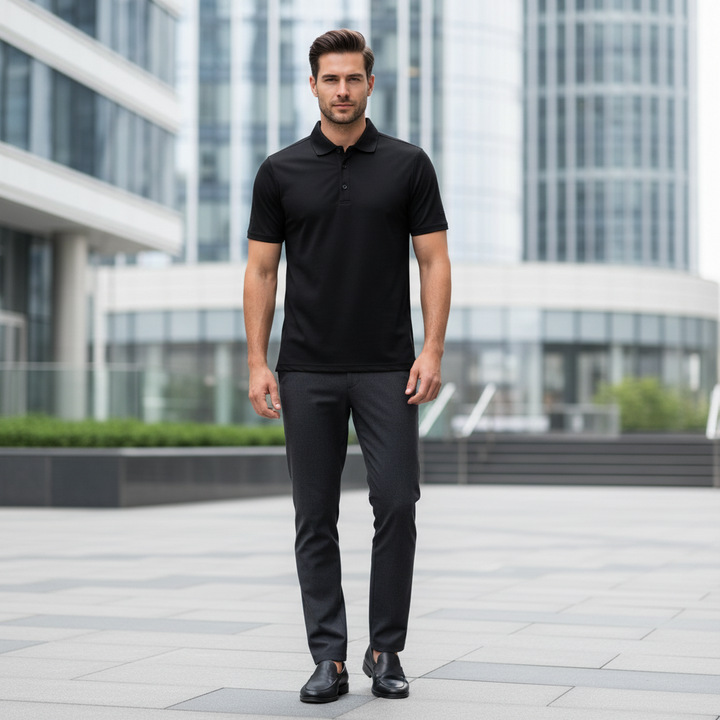 Glenmuir g.Deacon Black Pique Polo Shirt MSP7373-DEAC