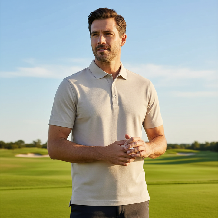 Glenmuir g.Deacon Linen Beige Pique Polo Shirt MSP7373-DEAC 137 (7)
