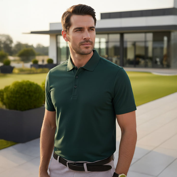 Glenmuir g.Deacon Tartan Green Pique Polo Shirt MSP7373-DEAC 165D (7)