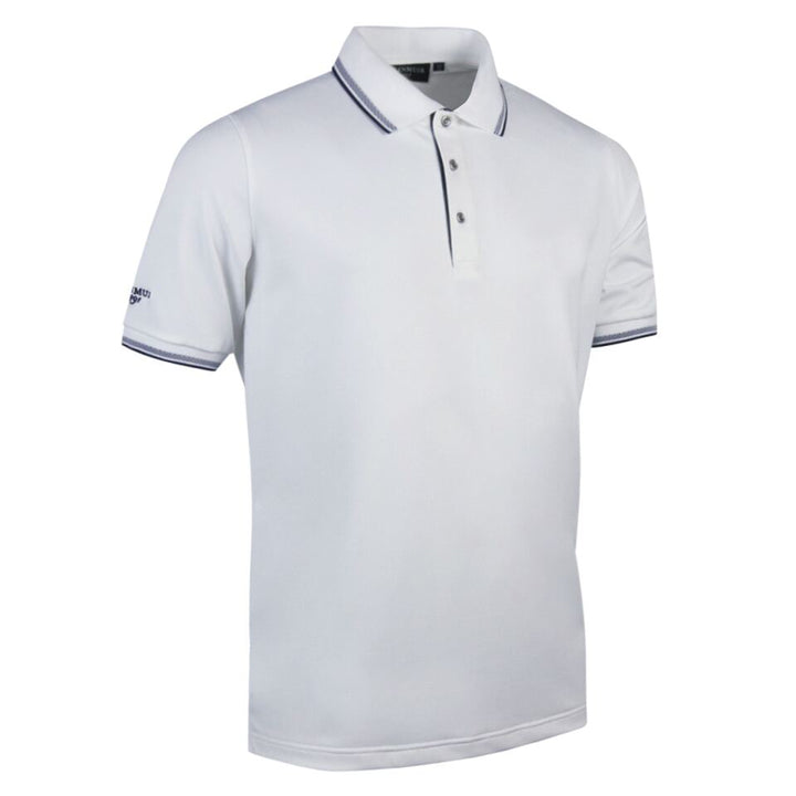 Glenmuir g.Ethan White Navy Pique Polo Shirt MSP7422-ETH - Baks Menswear Bournemouth