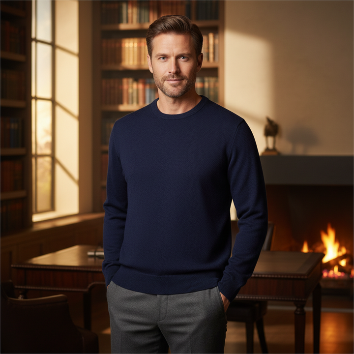 Glenmuir g.Morar Navy Lambswool Crew Neck Jumper (31)
