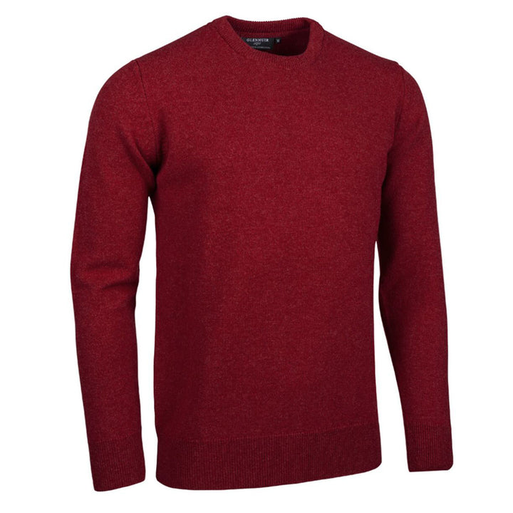 Glenmuir g.Morar Poppy Red Melange Lambswool Crew Neck Jumper (31)