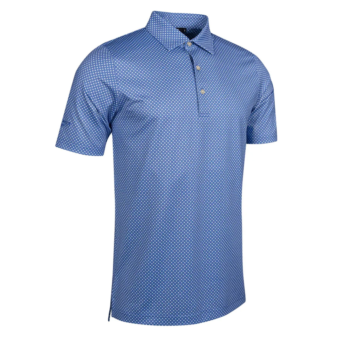 Glenmuir g.Morton White Tahiti Micro Print Polo Shirt MSP7731 1167