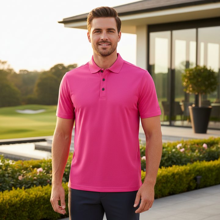 Glenmuir g.Deacon Hot Pink Pique Polo Shirt MSP7373-DEAC