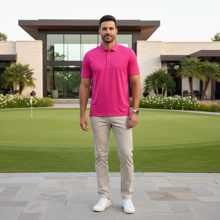 Glenmuir g.Deacon Hot Pink Pique Polo Shirt MSP7373-DEAC