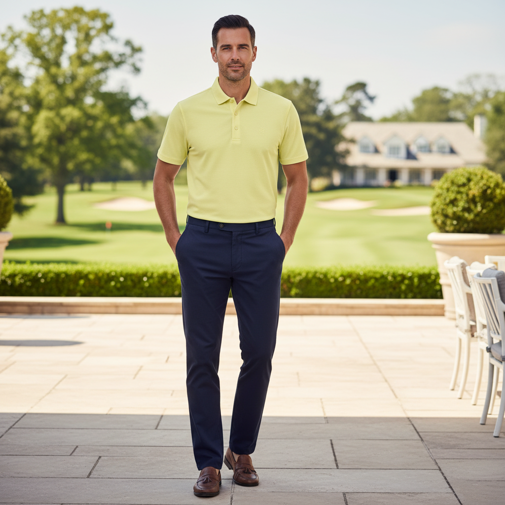 Glenmuir g.Deacon Light Yellow Pique Polo Shirt MSP7373-DEAC 141 (7)