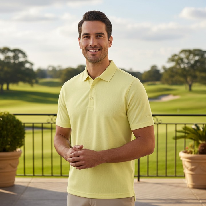 Glenmuir g.Deacon Light Yellow Pique Polo Shirt MSP7373-DEAC 141 (7)