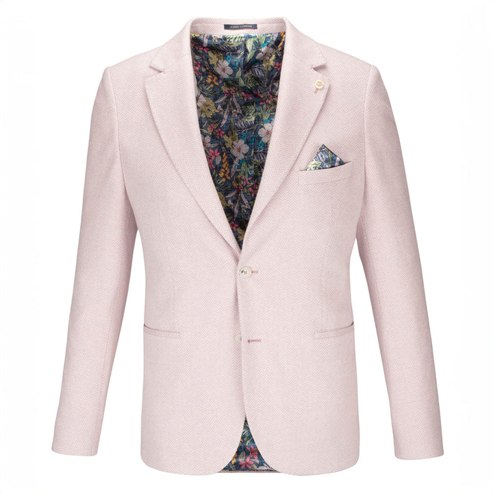 Guide London JK3578 Sinature Pink Cotton Blazer Jacket - Baks Menswear Bournemouth