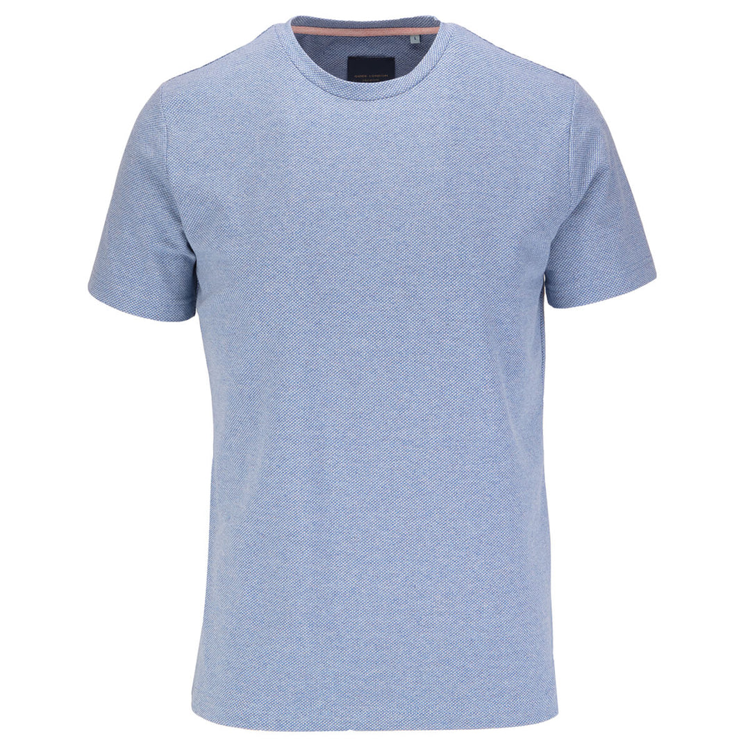 Guide London SJ5597 Blue Jacquard Crew Neck T-Shirt - Baks Menswear