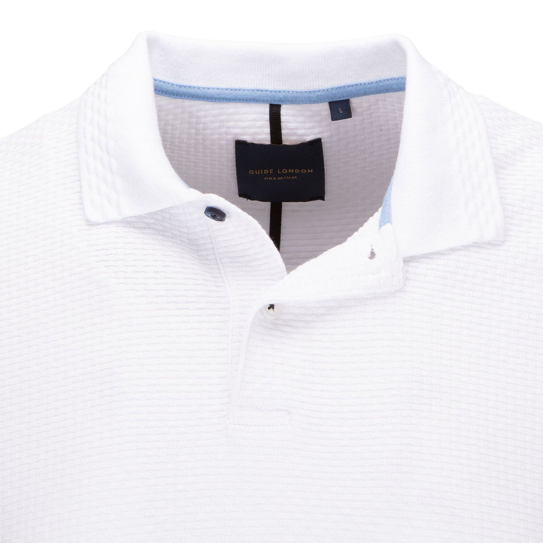 Guide London SJ5720 White Cotton Polo Shirt - Baks Menswear Bournemouth