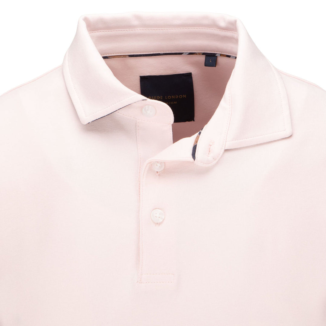 Guide London SJ5730 Pink Stretch Cotton Polo Shirt - Baks Menswear Bournemouth