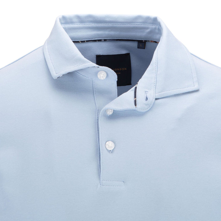 Guide London SJ5730 Sky Blue Stretch Cotton Polo Shirt - Baks Menswear Bournemouth