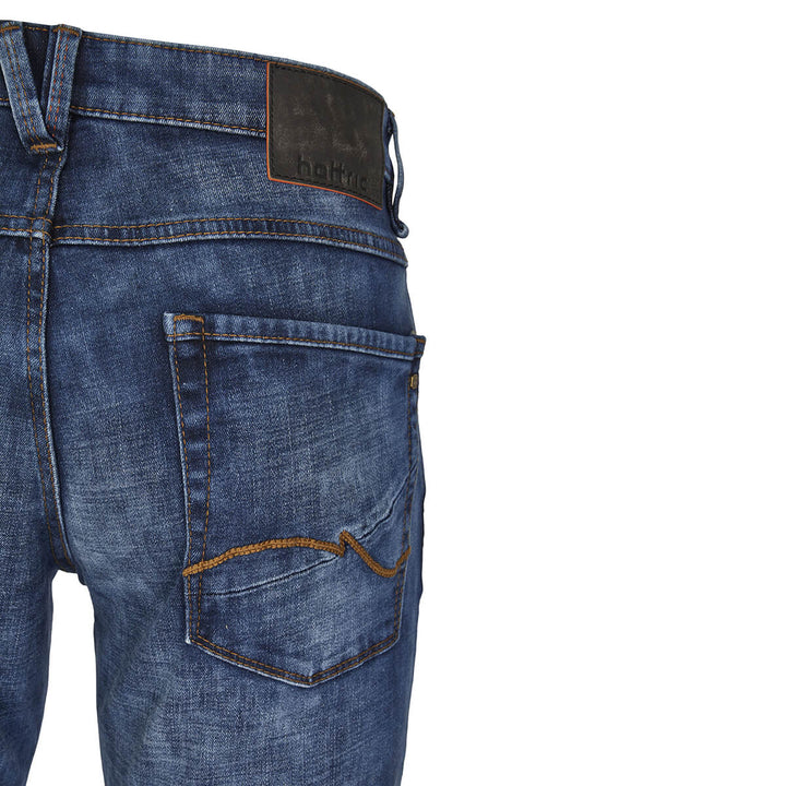 Hattric Harris 688495 9690 49 Mid Blue Used Look Slim Stretch Jeans - Baks Menswear