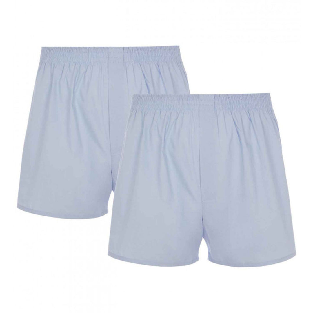 HJ 2351 Light Blue 2-Pack Pure Cotton Woven Boxers - Baks Menswear Bournemouth