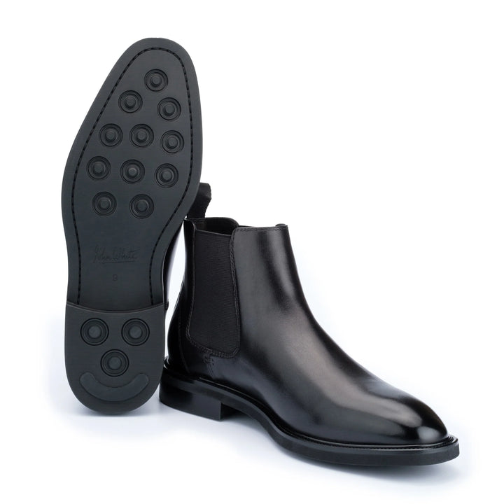 John White Brecon Black Leather Chelsea Boot - Baks Menswear Bournemouth