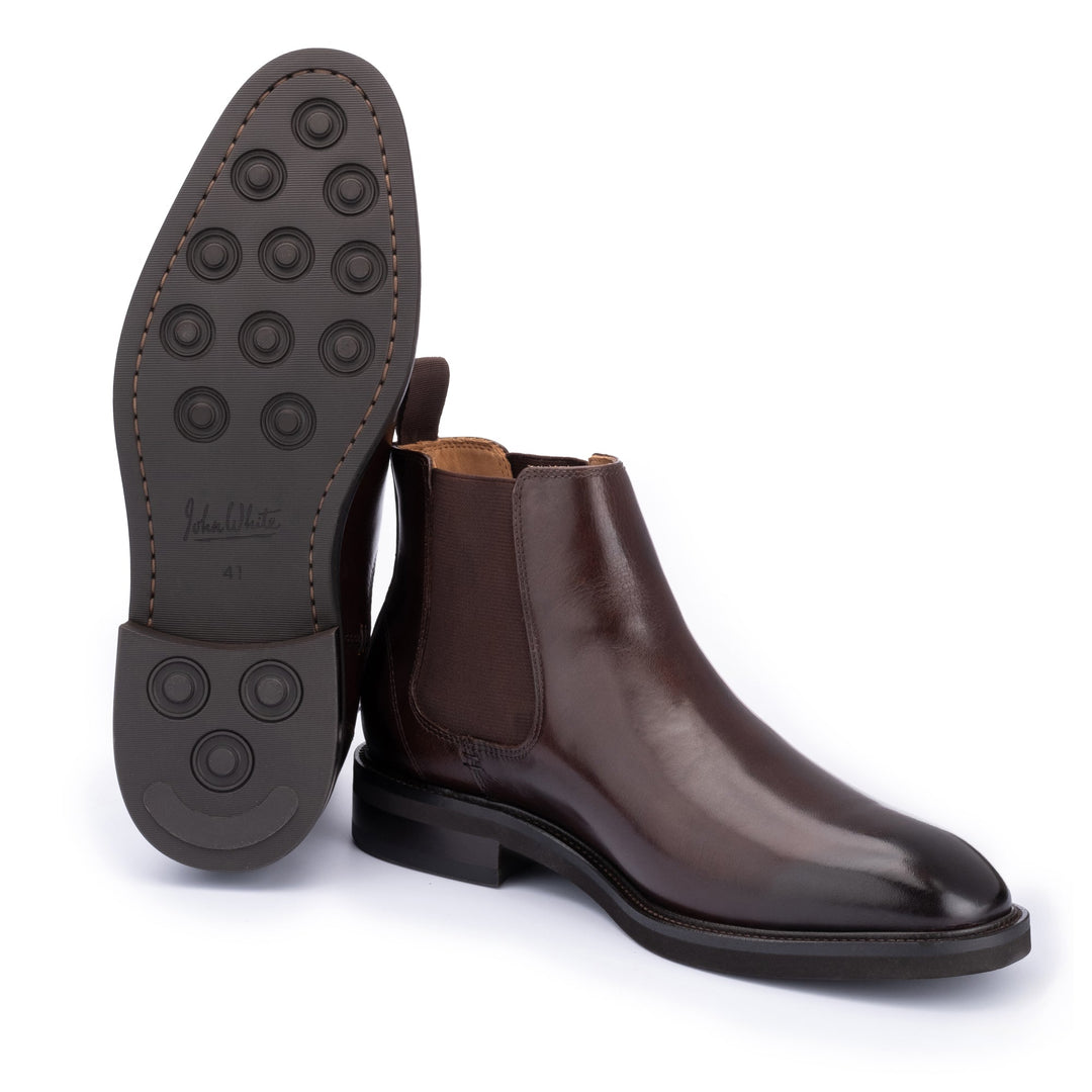 John White Brecon Brown Leather Chelsea Boot - Baks Menswear Bournemouth