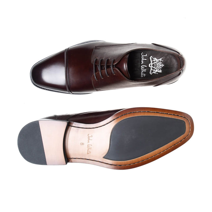 John White Melton Brown Lace-Up Derby Shoes - Baks Menswear