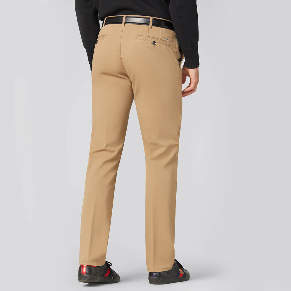 Meyer 9-316-42 Roma Camel Stretch Chino Trousers - Baks Menswear