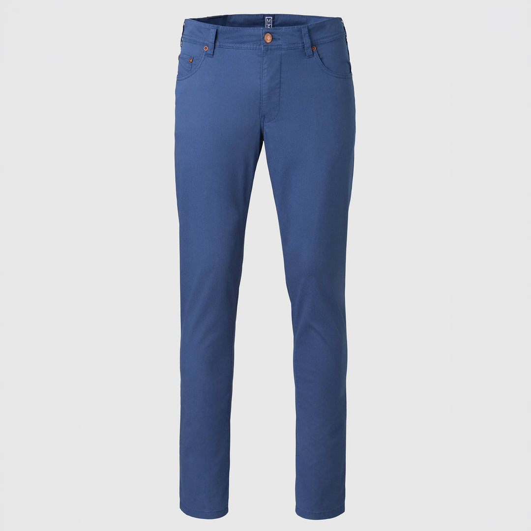 Meyer M5 Five 1-6075 17 Blue Soft Micro Print 5-Pocket Trousers