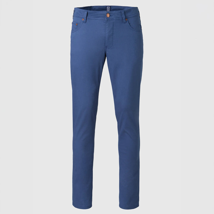 Meyer M5 Five 1-6075 17 Blue Soft Micro Print 5-Pocket Trousers