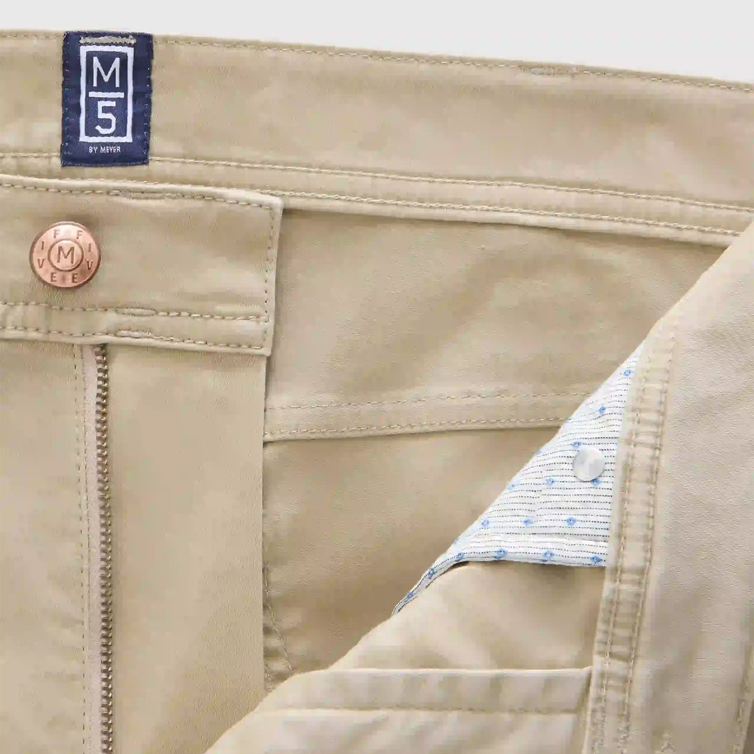 Meyer M5 Five 9-6106 Beige Organic Stretch Cotton Mens Trousers 42