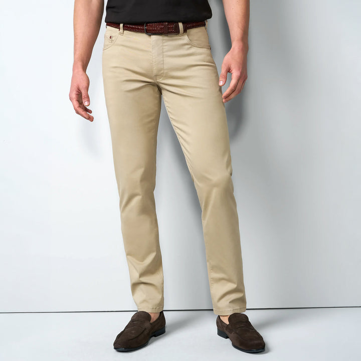 Meyer M5 Five 9-6106 Beige Organic Stretch Cotton Mens Trousers 42