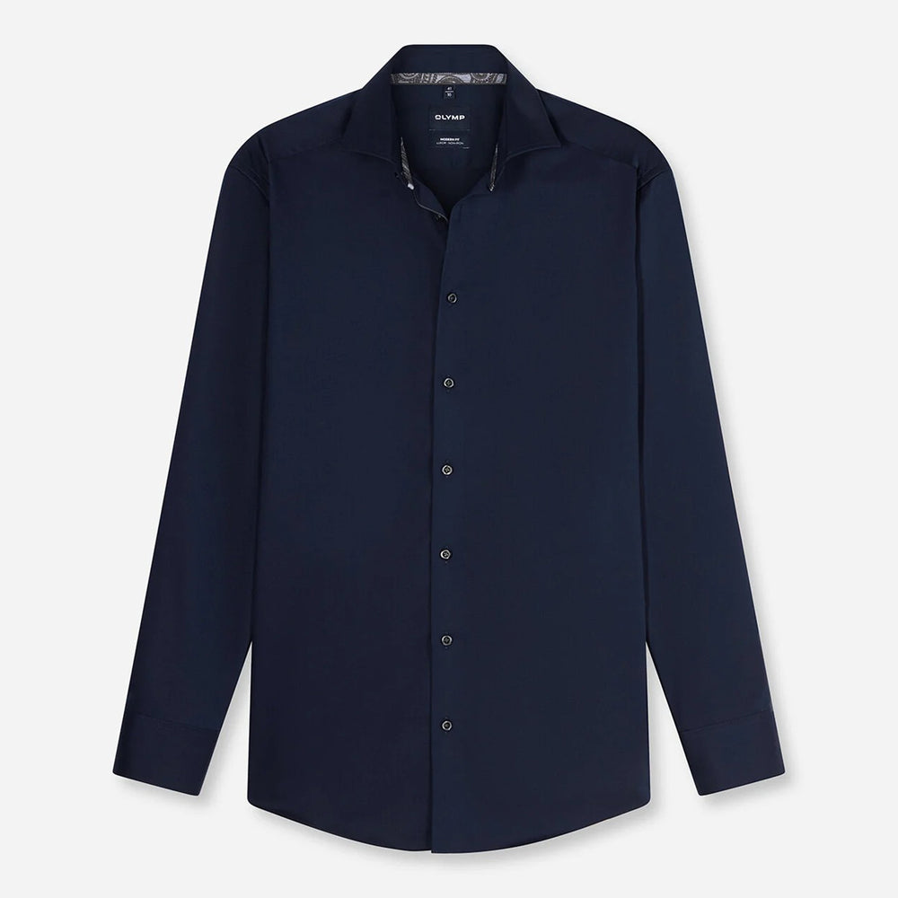 Olymp Luxor 1224-24-08 Cobalt Blue Shirt, flat front view