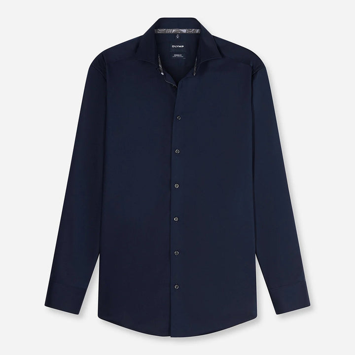 Olymp Luxor 1224-24-08 Cobalt Blue Shirt, flat front view