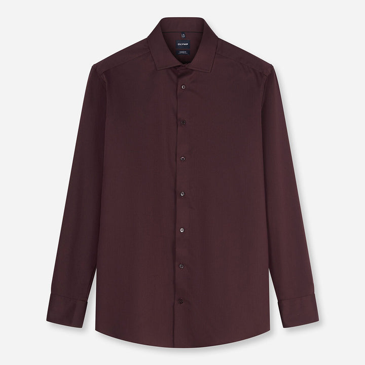 Olymp Luxor 1310-84-38 Burgundy Red Shirt, flat front view