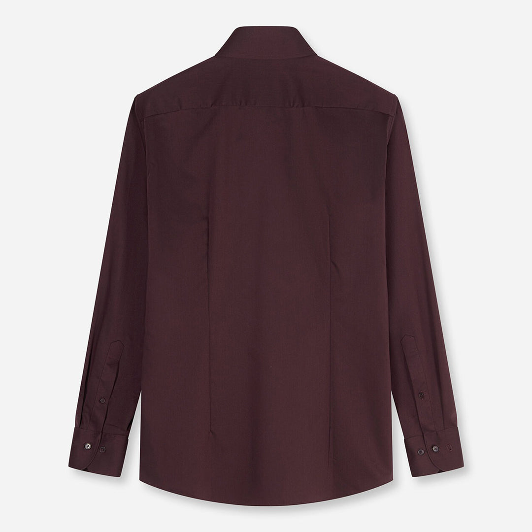 Olymp Luxor 1310-84-38 Burgundy Red Shirt, flat back view