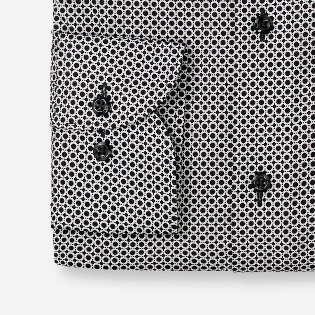 Olymp Luxor Black Print long sleeve shirt at BAKS