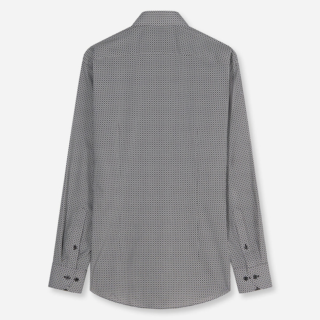 Olymp Luxor Black Print long sleeve shirt at BAKS
