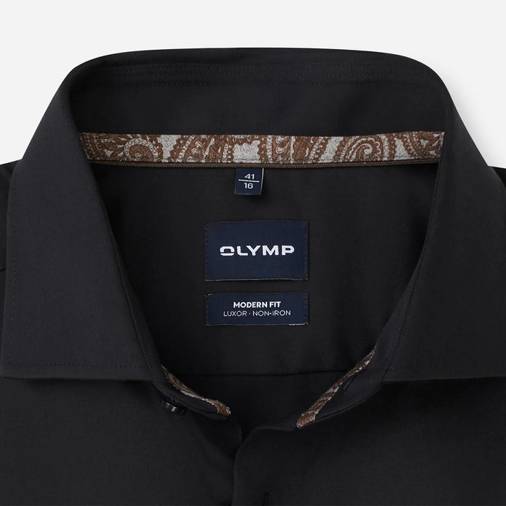 Olymp Luxor Black long sleeve shirt at BAKS