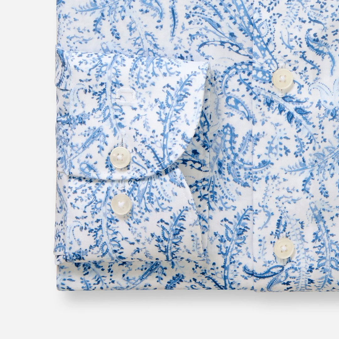 Olymp Luxor Blue Print long sleeve shirt at BAKS